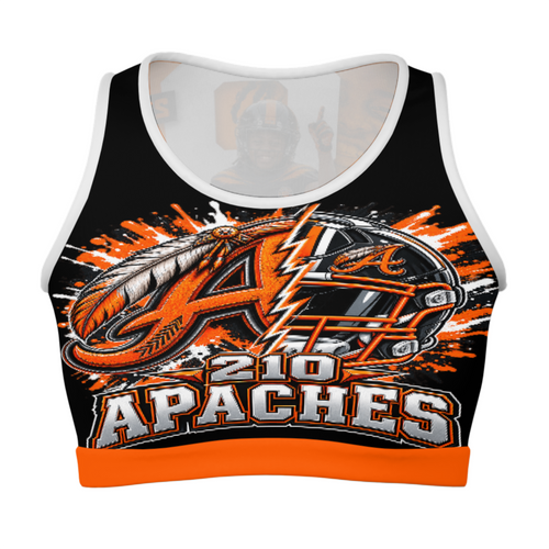 210 Apaches custom sports bra front