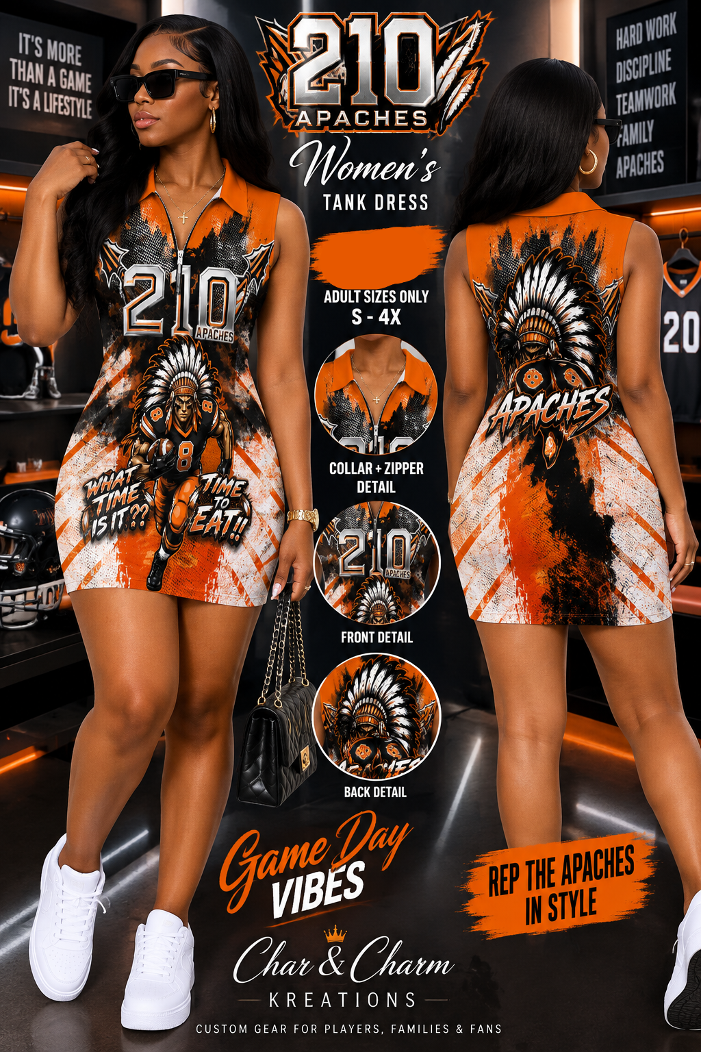 210 Apaches women's tank dress mockup