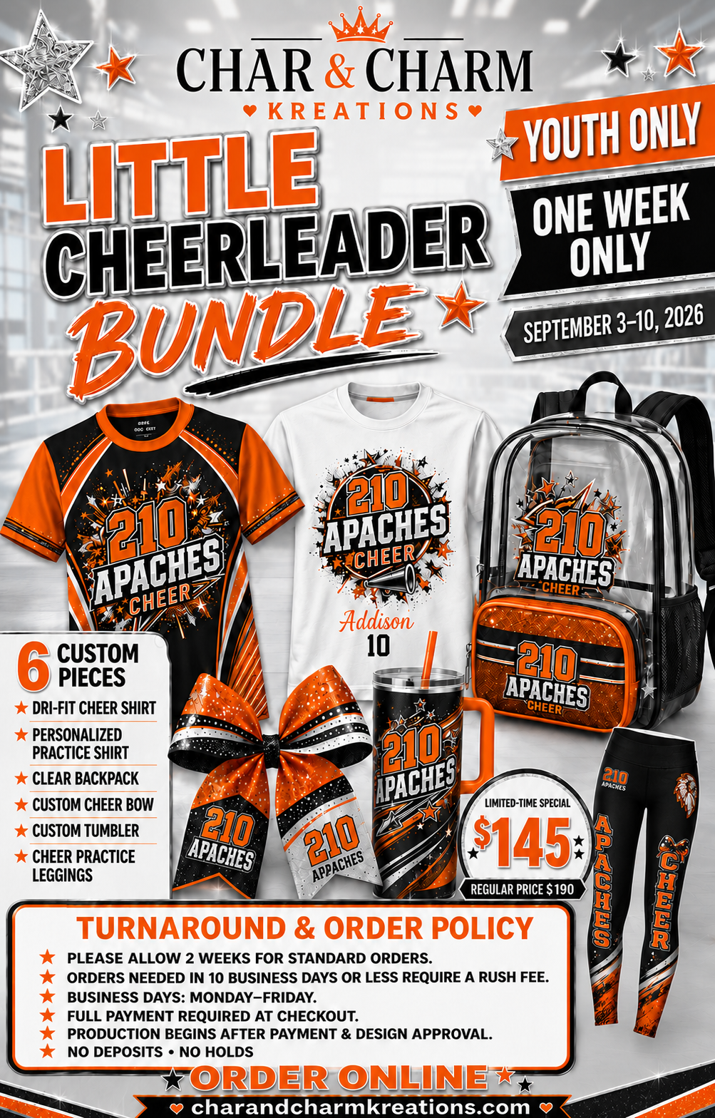 210 Apaches Little Cheerleader Bundle – Youth Only