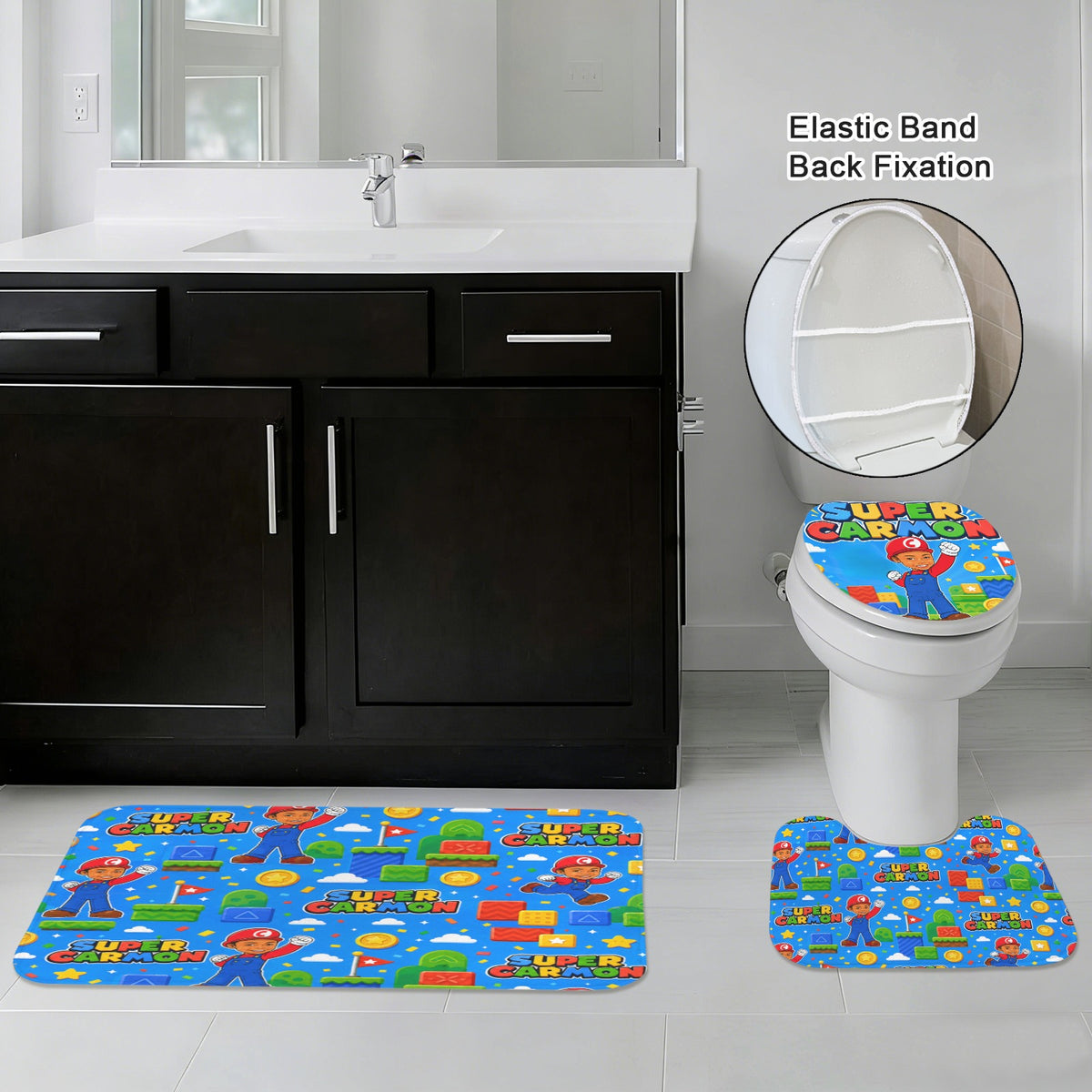Complete personalized bathroom set room display