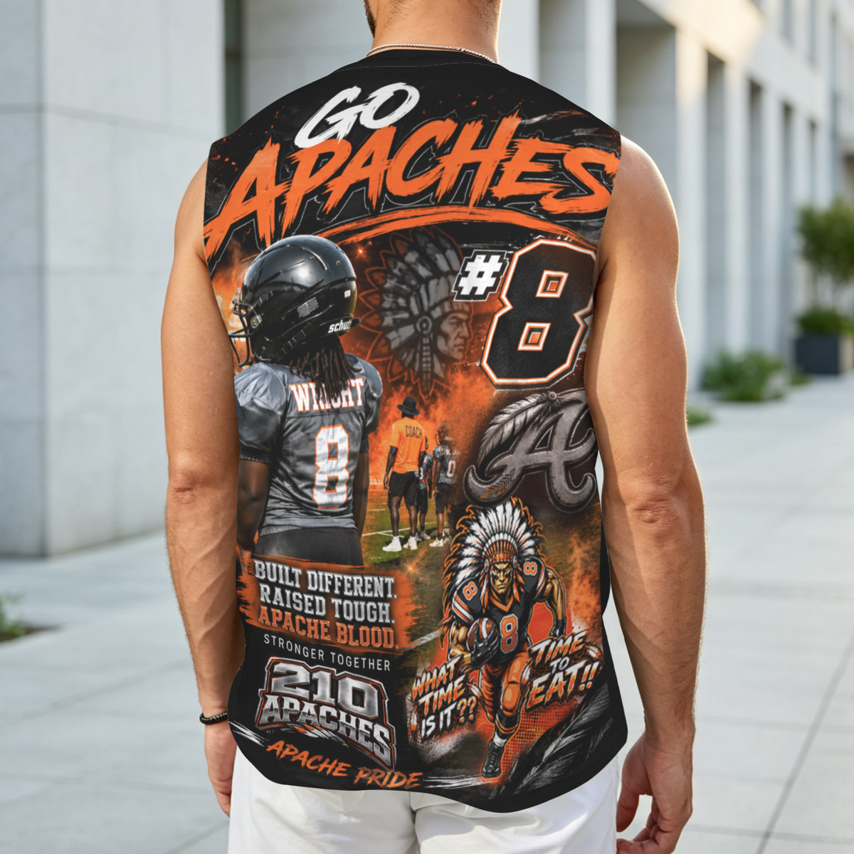 Custom sleeveless sports shirt back