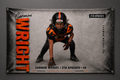 Custom 3 by 5 foot sports player vinyl banner mockup