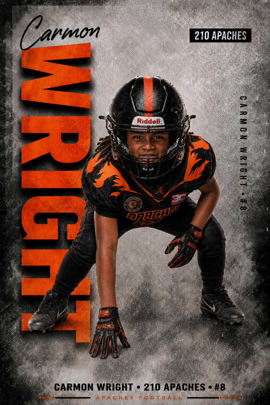 Custom football player sports poster design example