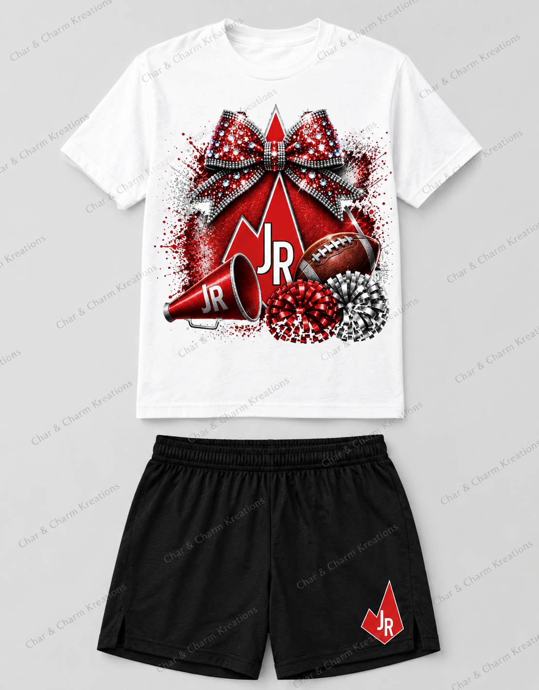 Jr. Judson Rockets cheer shirt and shorts set by Char and Charm Kreations
